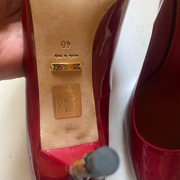 Gucci bamboo heels patent leather red - Picture 5 of 10